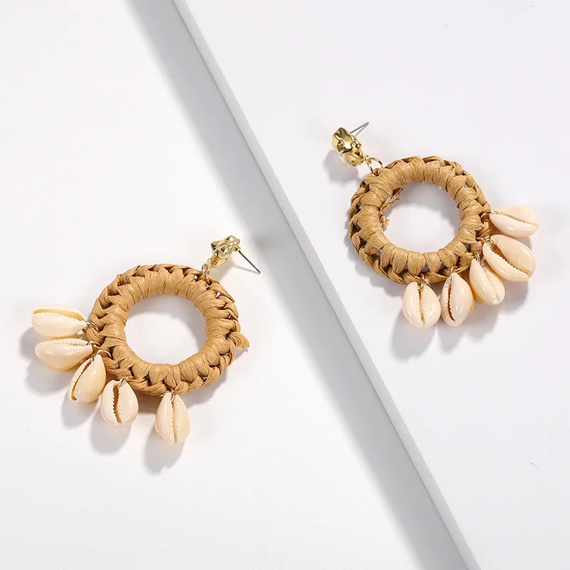 Серьги кисточки M & G в стиле бохо ручной работы круглые этнические массивные