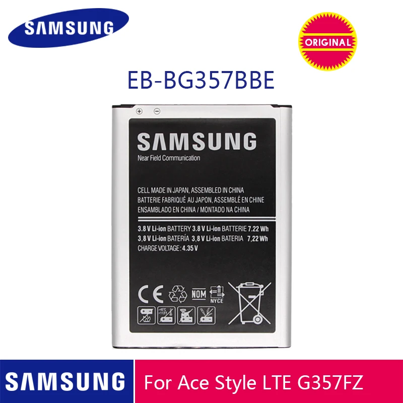 Samsung телефон батарея EB-BG357BBE 1900 мАч для samsung Ace 4 GALAXY Ace стиль LTE SM-G357FZ G357 замена батареи