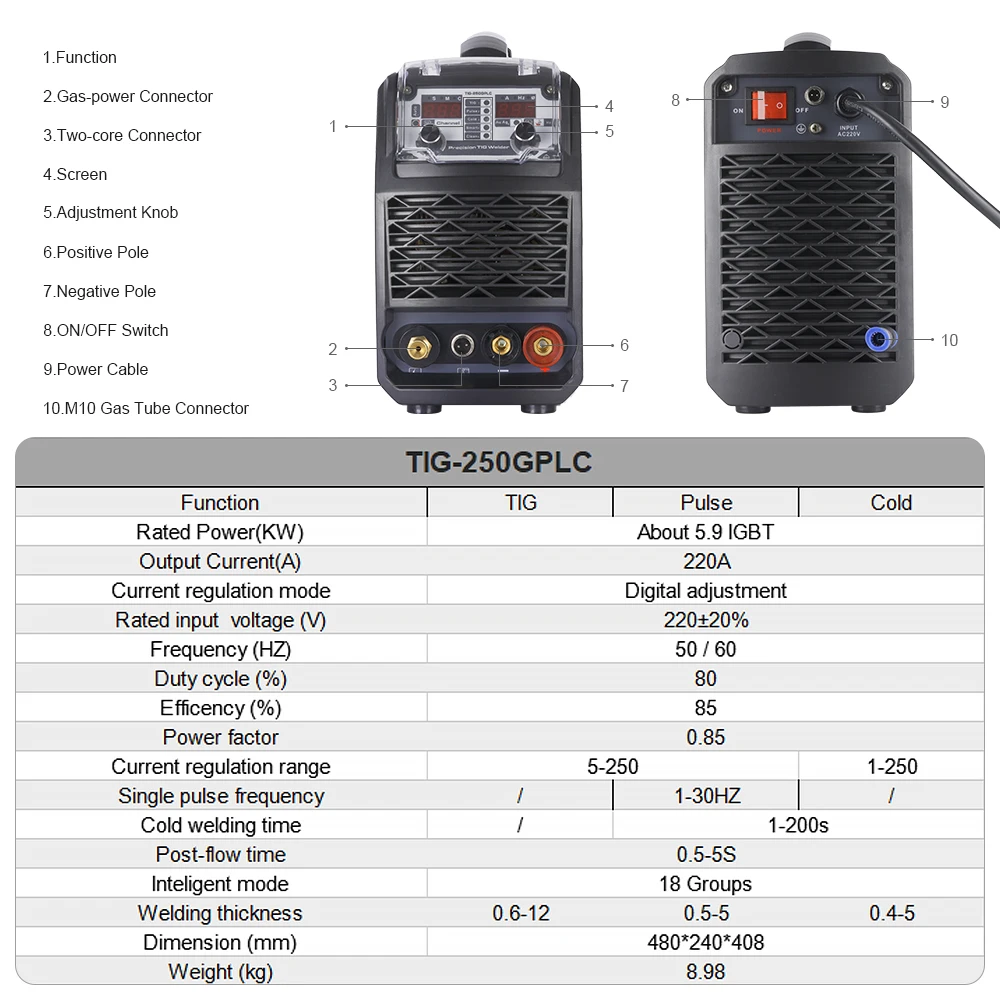 ANDELI аргонно-дуговой электросварщик холодный импульсный сварщик золотистый