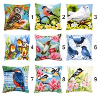 animal bird latch hook pillow sets forest style cushion embroidered crafts latch hook rug kits diy for punk stripes needlework