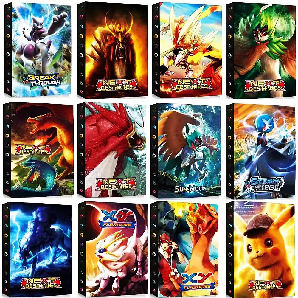 

Cartoon Pokemon card book 9 grids can hold 432 cards Pikachu game Battle Card Collection Sorting card bag Children's toys gifts