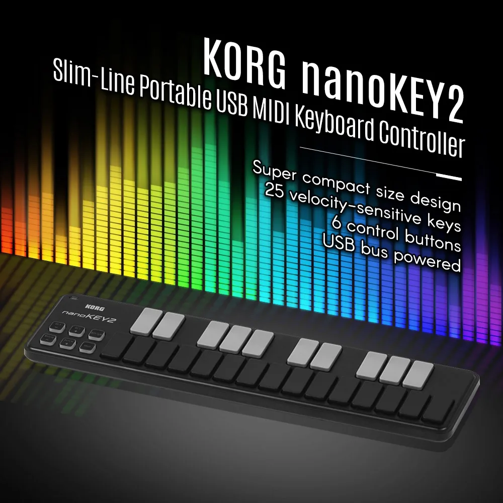 KORG MIDI Контроллер Тонкий-линия Портативный USB клавиатура контроллер 25 клавиш с