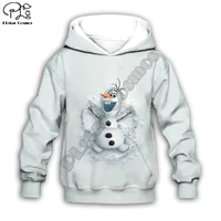 cartoon snow olaf children 3d hoodiesboy sweatshirt cartoon hoodies fashion hip hop kids long sleeve