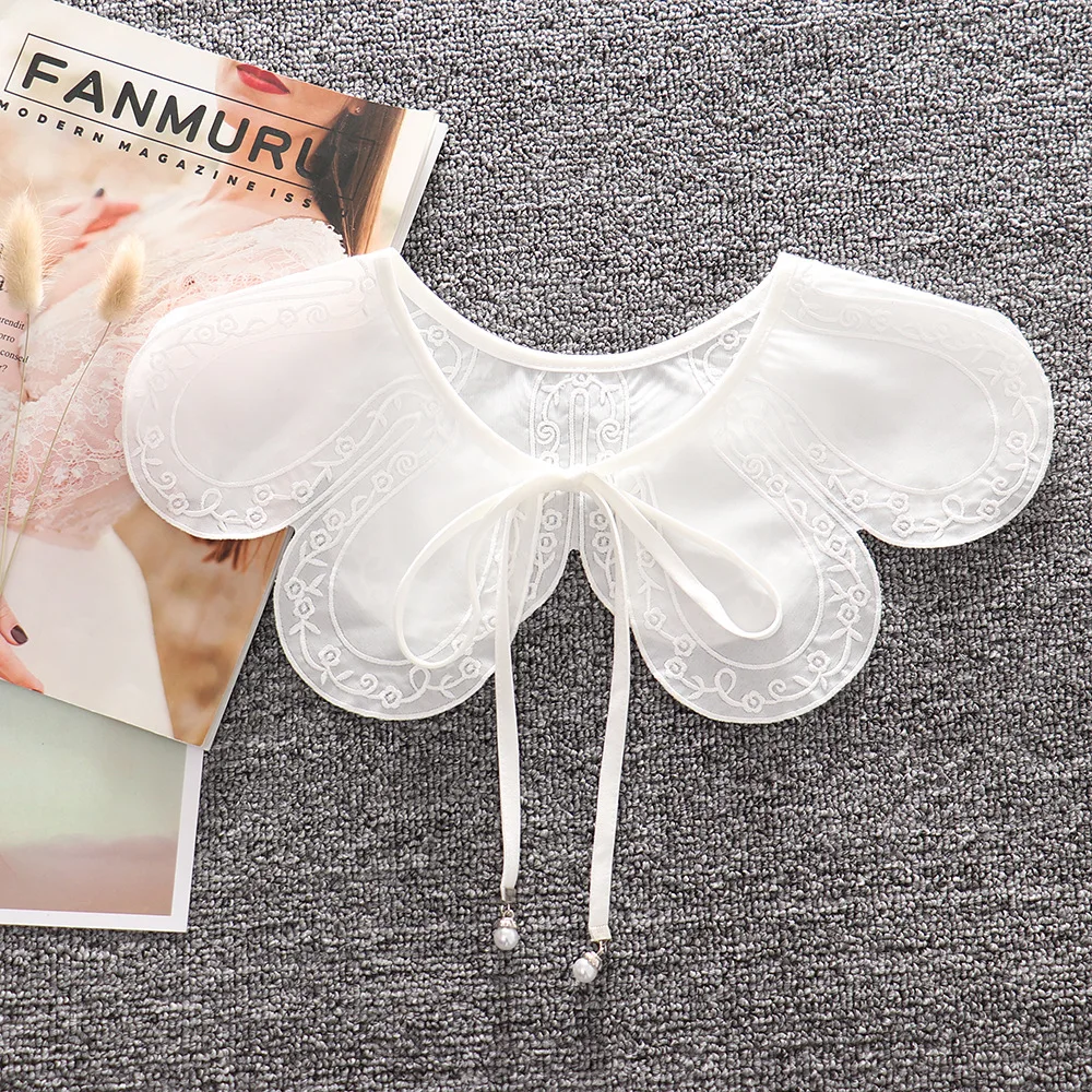 Linbaiway облакообразный воротник на плечо для женщин с цветочной вышивкой ложный