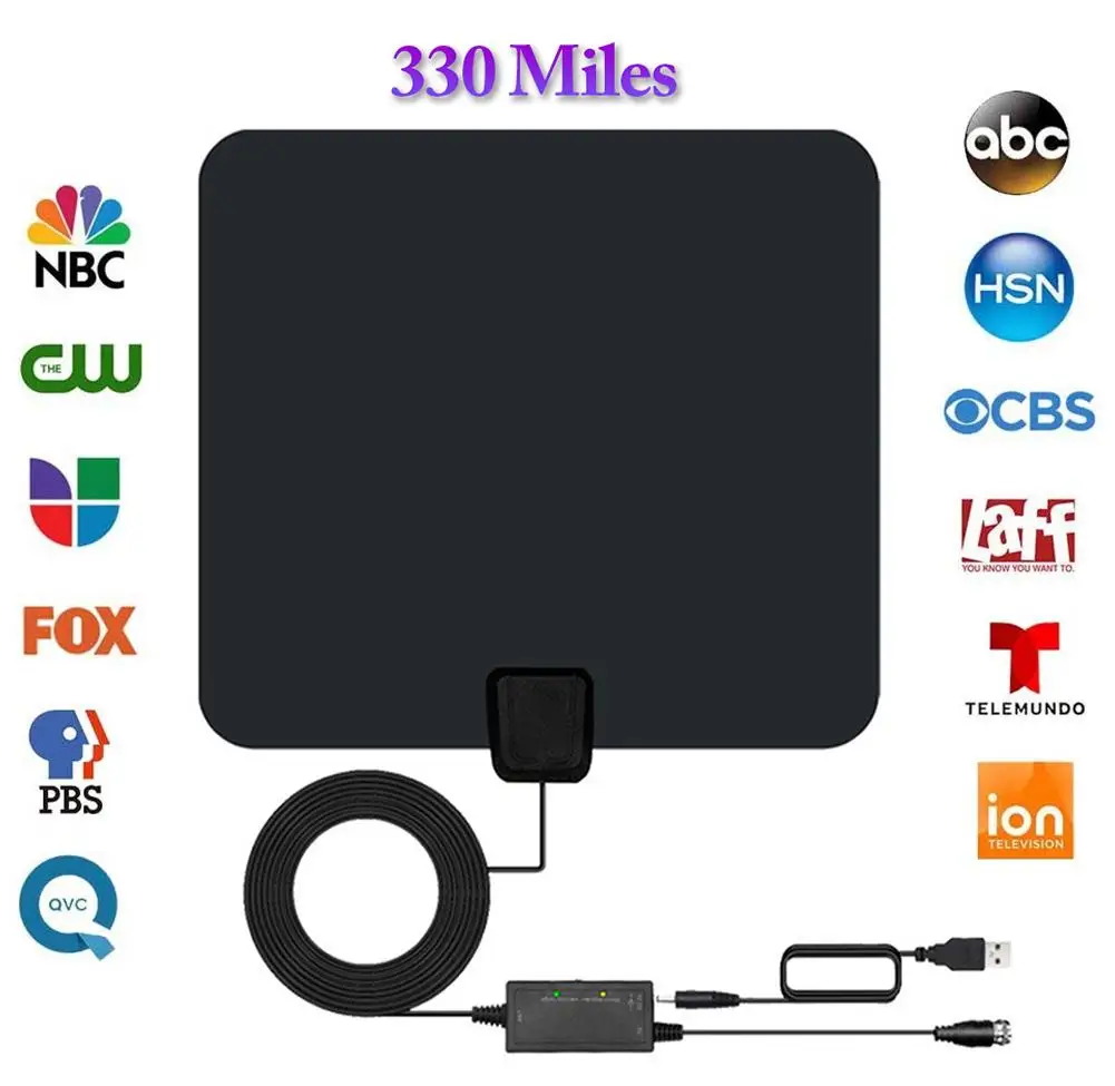 

330 Miles TV Antenna Amplified HD Digital TV Indoor Antenna 4K 1080P With Amplifier Signal Booster For HDTV Free View Channels