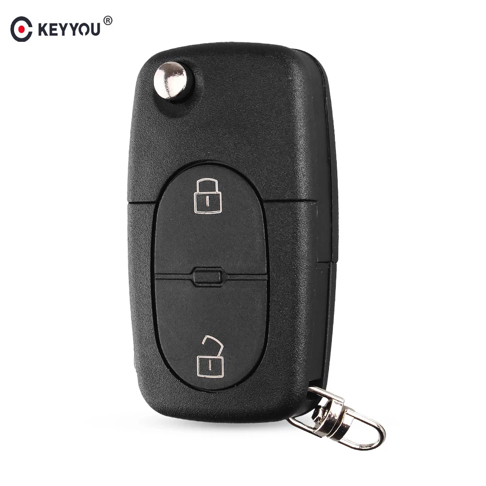Чехол KEYYOU для автомобильного ключа Audi A2 A3 A4 A6 старые модели 2 откидных кнопки
