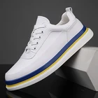 Мужские парусиновые кроссовки, из микрофибры, на шнуровке, повседневные, для осени