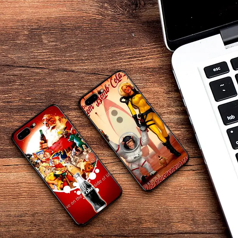 Чехол для iPhone 6 6S plus чехол роскошный черный 5 5S SE 7 8 Plus X XS Max XR ретро постер арт Кокс |