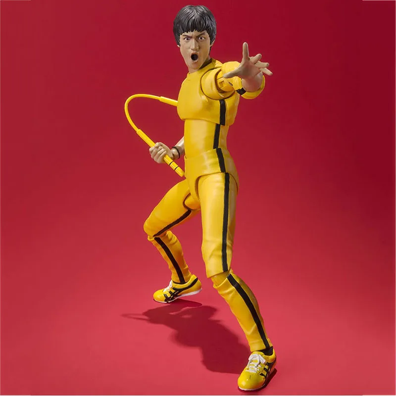 Экшн фигурка Брюса Ли ПВХ Коллекция серия на 75 юбилей желтая одежда модель