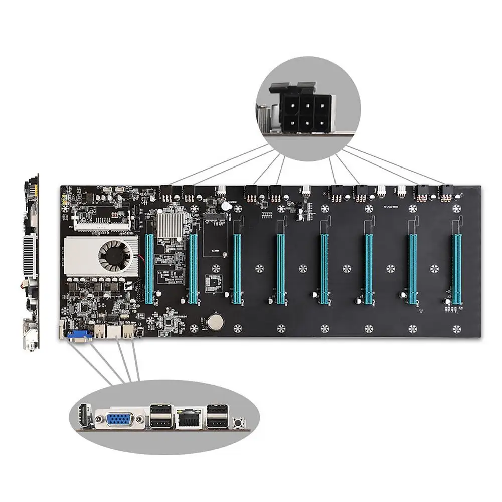 

BTC-S37 материнская плата для майнинга PCIe X1 PCI-E X16 SODIMM DDR3 SATA3.0 USB для биткойнов BTC ETH GPU графическая карта Майнер