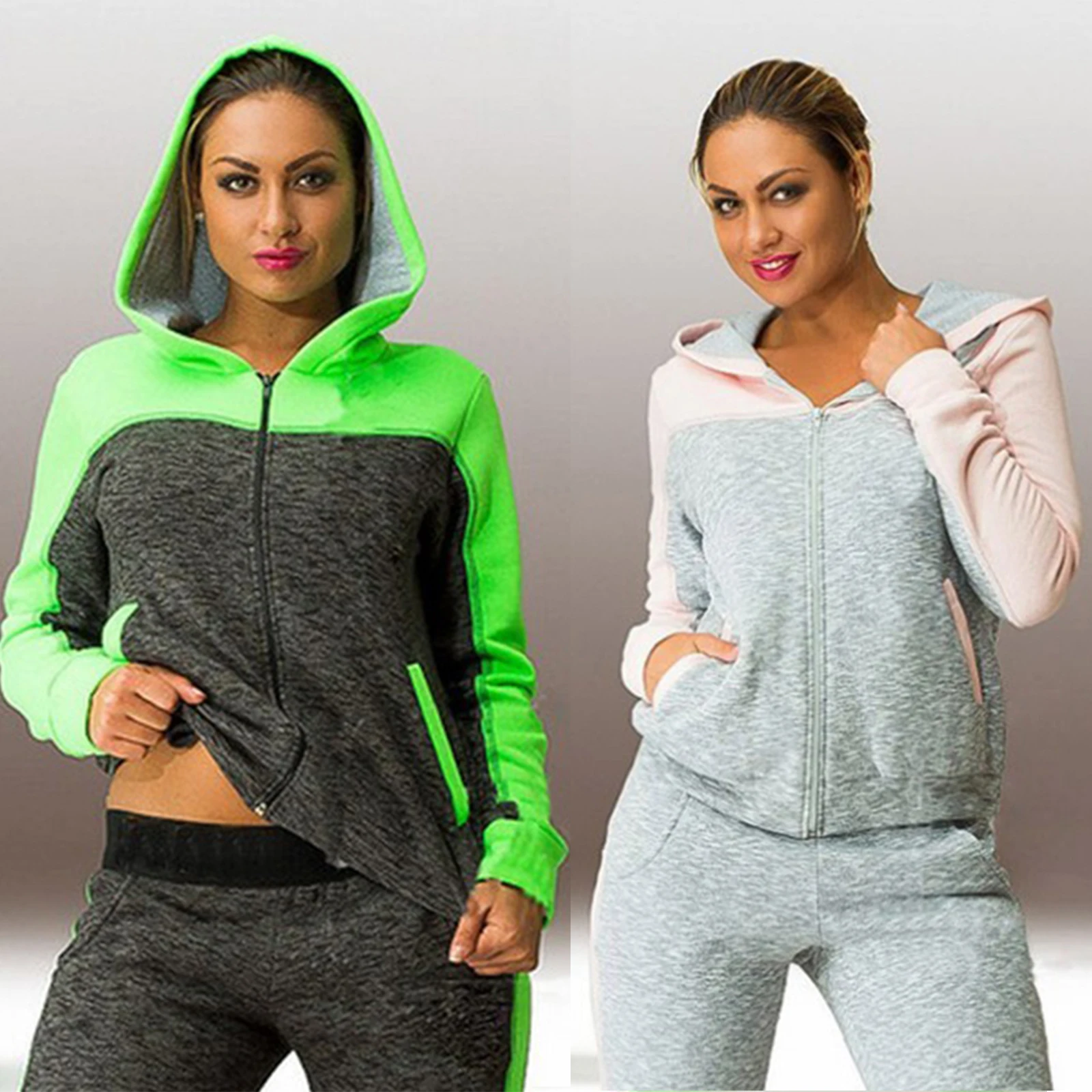 

Plus Size Clothing Women Hoodie Sweatshirt Pants Tracksuit Set Fitness Sport Gym Traning Sportswear Workout Loungewear Fashion