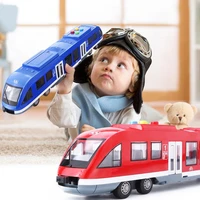 simulation inertia city subway train toy car model double door childrens puzzle with light music story toy car childrens gift