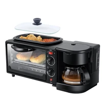 3 in 1 electric breakfast machine multifunction coffee maker frying pan mini oven household bread pizza oven frying pan