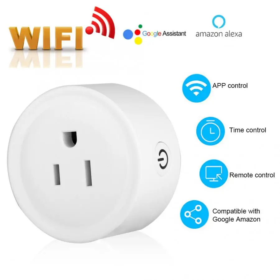 Умная розетка с Wi Fi и голосовым управлением через приложение для Alexa / Google Home US 100 240