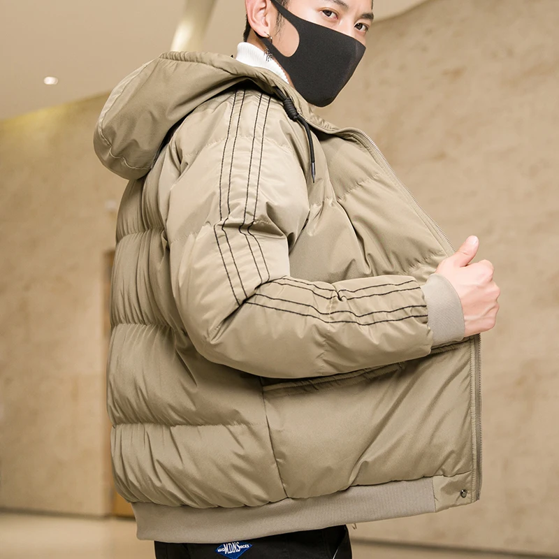 Kksky Fashion Mens Puffer Jacket Hooded Parkas Men Winter Warm Jackets Coat Thick Parka Coats Men Windbreaker Outwear Overcoat