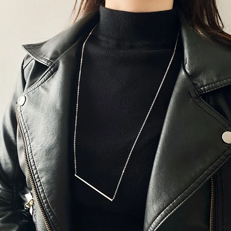 Женское ювелирное изделие FUN BEAUTY длинное ожерелье из серебра 925 пробы с цепочкой