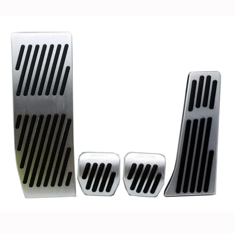 1 set Non-drilling Aluminium Alloy Accelerator Gas Brake Footrest Pedal Pads For BMW E90/ 1 3 5 series AT/ X5 X6 MT With logo