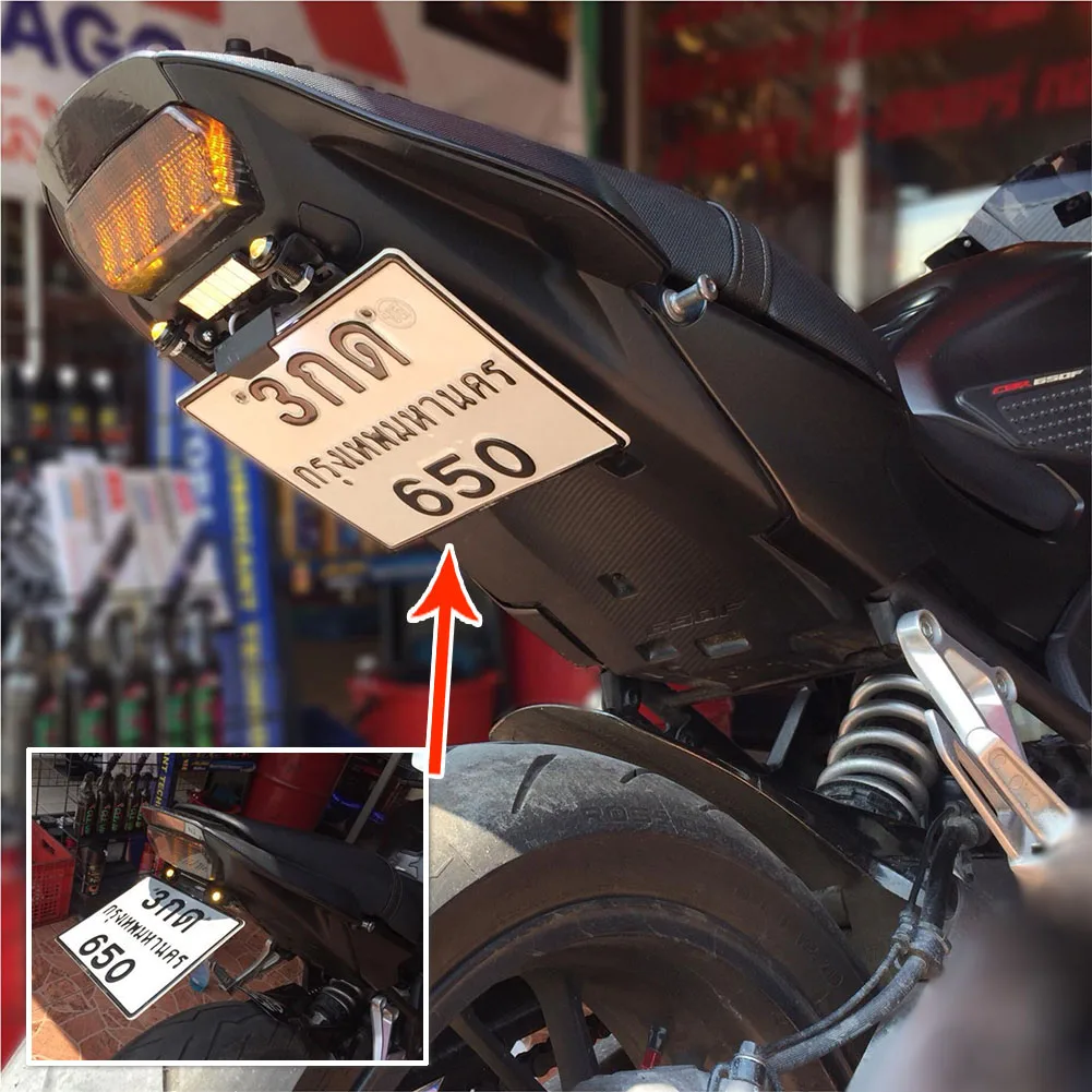 Регулируемый кронштейн для номерного знака мотоцикла Yamaha R1 R6 R3 R15 R25 FZ1 FZ6 FZ8 MT03 MT07