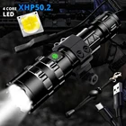 Мощный светодиодный фонарик XHP50, алюминиевый охотничий водонепроницаемый фонарик L2, 5 режимов, USB, перезаряжаемый аккумулятор 18650 26650