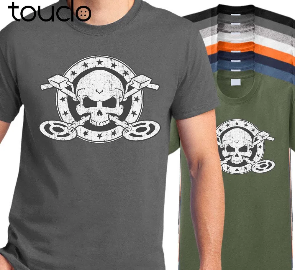 Футболка мужская с изображением черепа и металла повседневная тенниска