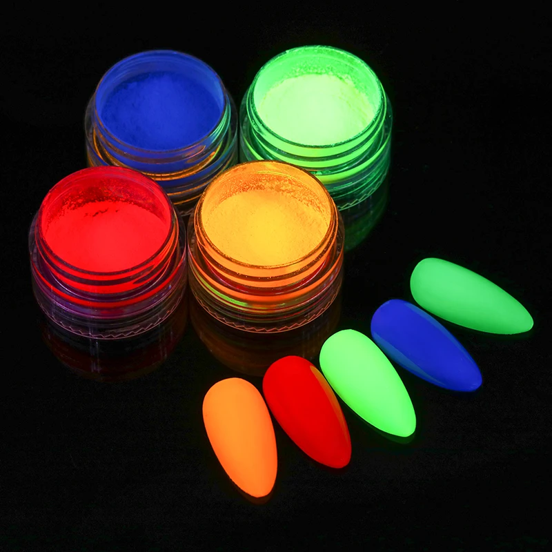 Светящийся порошок для ногтей 6 коробок флуоресцентный хромовый пигмент