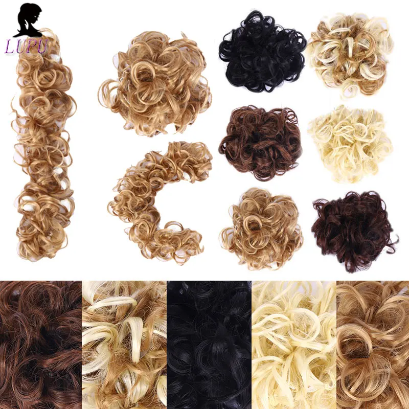 LUPU грязные парики для волос женские волосы булочка эластичная резинка Chignon Updo