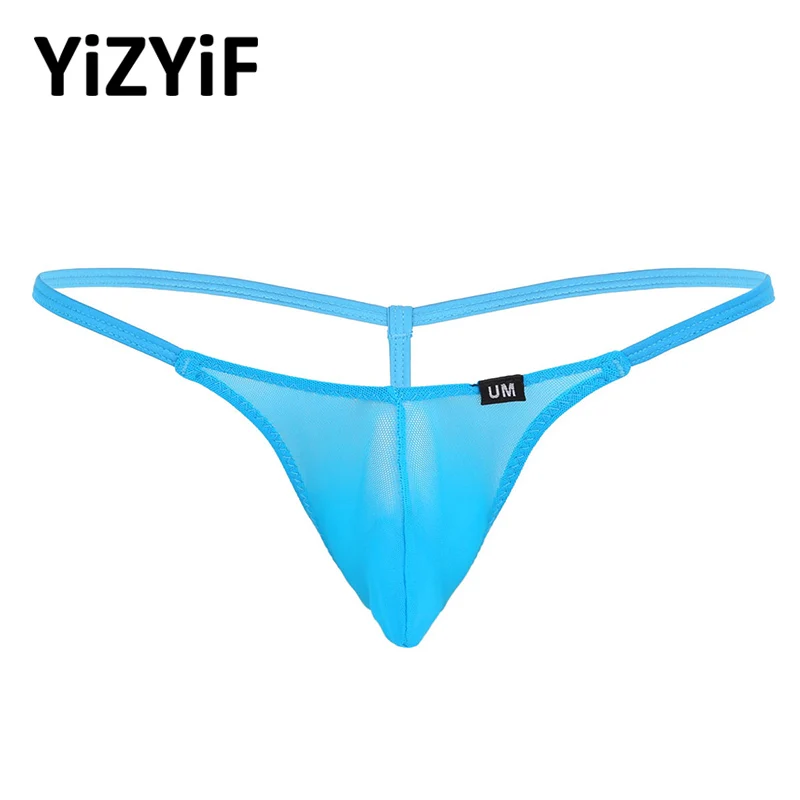Нижнее белье бикини мужские трусы мини стринги сетчатые прозрачные супер низкая