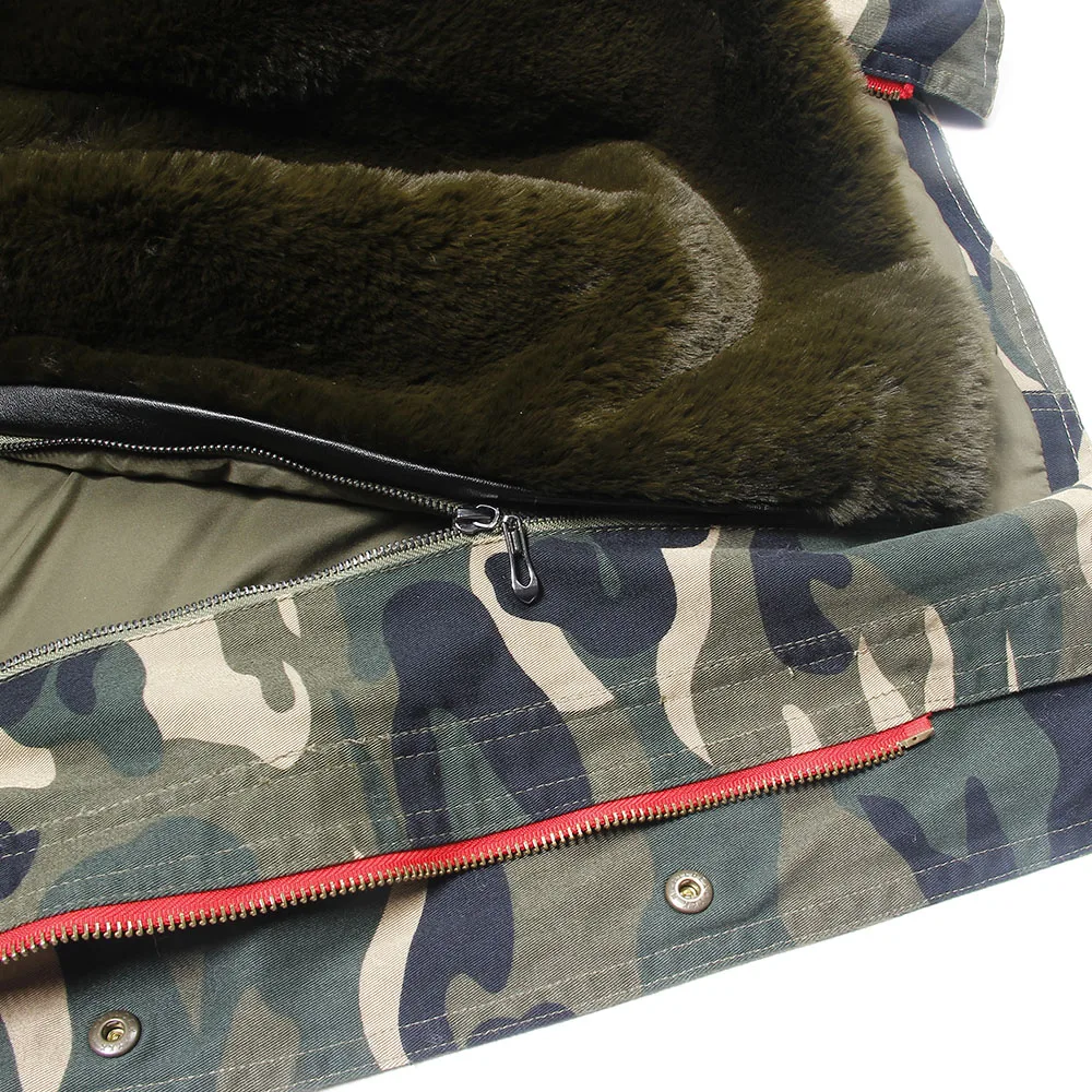 

Nice Pop European and American super large fur collar tuxedo waist waist fur parka coat mid-length large size jacket women trend