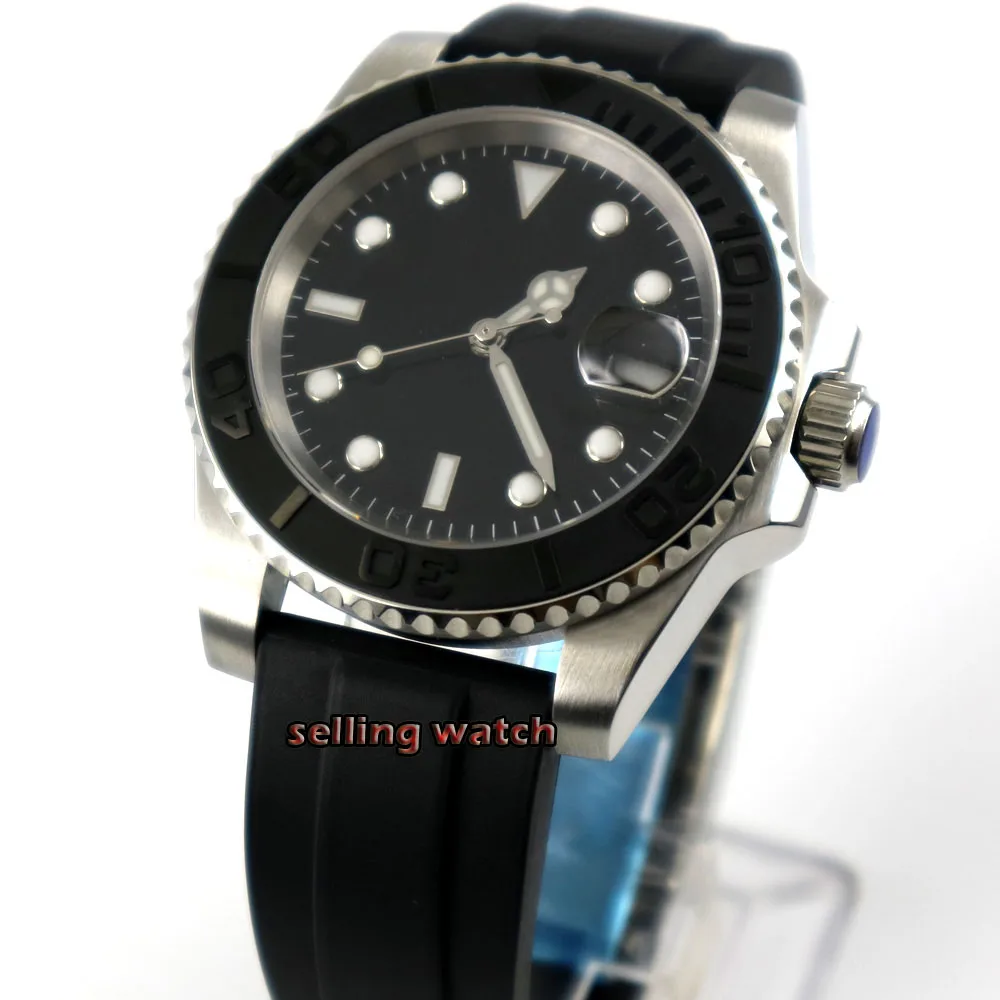 BLIGER 40MM Sapphire Crystal Black Sterile Dial Men s Watch Ceramic Bezel MIYOTA NH35 Automatic Movement Luminous Wristwatch