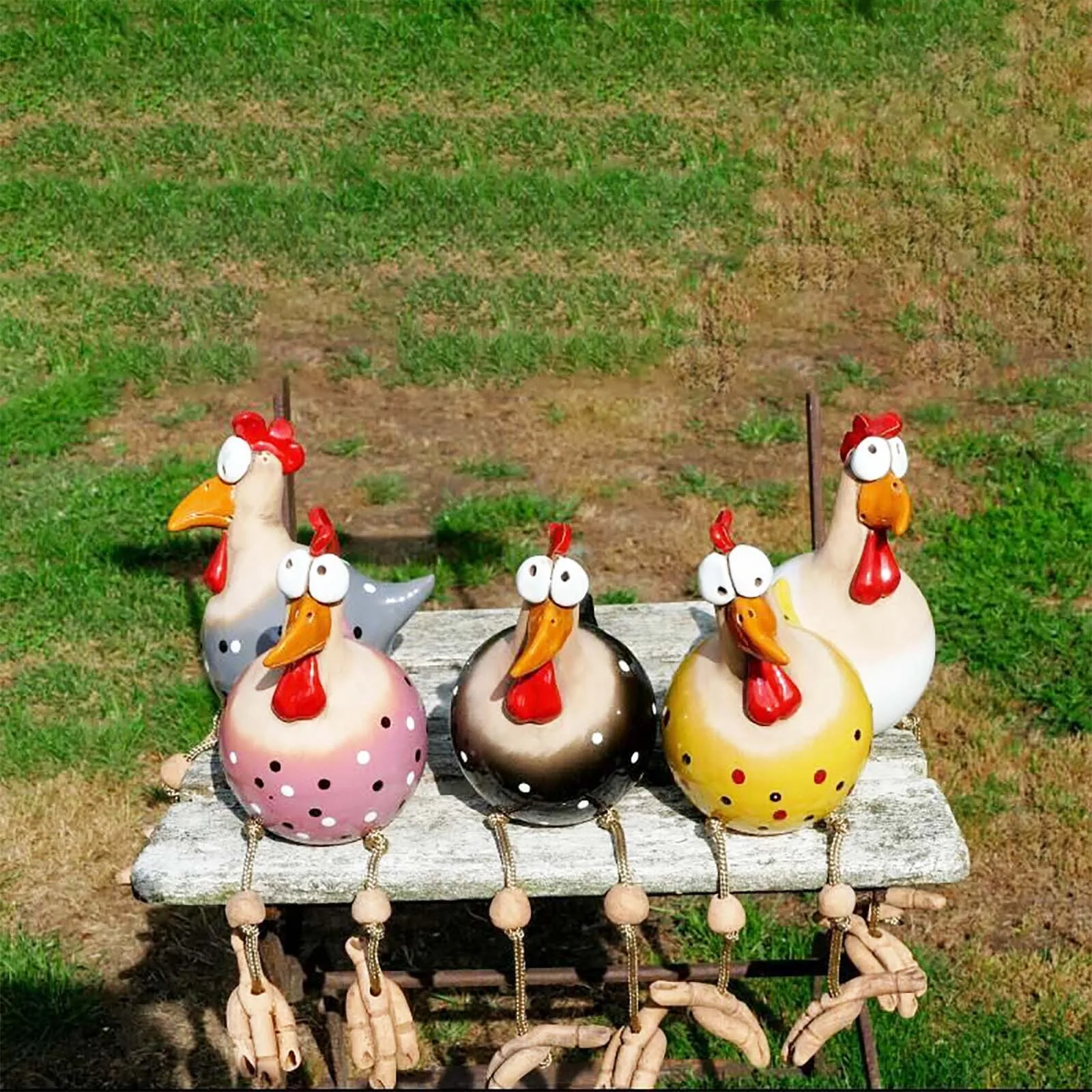 

Hen-rooster-ornaments Ceramic Chicken Garden Ornament Animal Pottery Figure Funny Art-decorative Stakes Decor Home Decoration