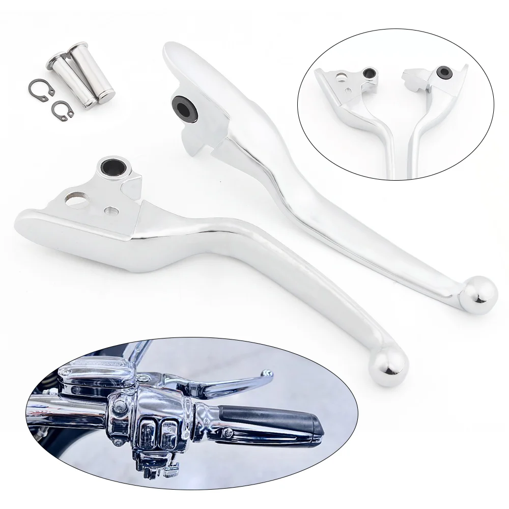 

Motorcycle Handlebar Control Levers Chrome Clutch Brake Levers For Harley Touring Street Glide 14-16 FLHR FLHRC 08-13 Trike CVO