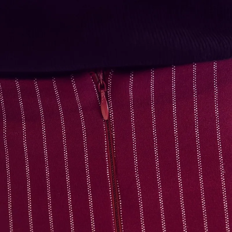 

High Waist Skirt Vintage Ladies Office Formal Striped Print Skirt Plus Size Women Pencil Skirts 2021 Autumn Winter Elegant Sexy