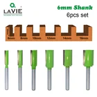 Фреза для дерева, 6 шт., хвостовик 6 мм, одна двойная флейта, прямые фреза, фреза для дерева, вольфрамовая твердосплавная фреза, инструмент для работы по дереву MC06023