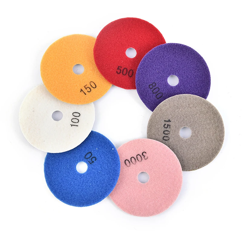 

8Pcs Diamond Polishing Pads 4 inch Wet/Dry Set For Granite Stone Concrete New