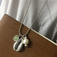 anslow brand fashion jewelry beads chain long winter sweater necklace for women ocean sea shell pendant accessory gift low0115an