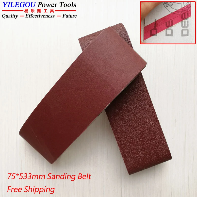 5 Pieces 75 * 533mm Sanding Belts. 533 x 75mm Abrasive Belt Grinding Metal. 3