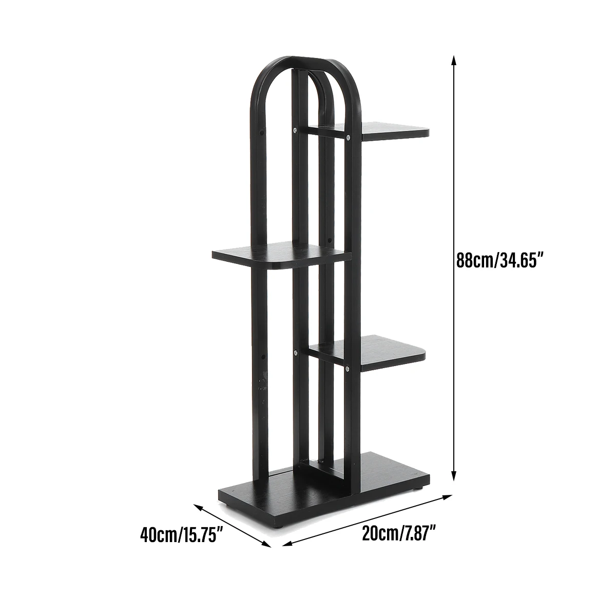 

4 Layers Wooden Iron Flower Stand Holder Pot Display Plant Shelves Garden Pot Trays With Wheels Organizer Balcony Flower Rack