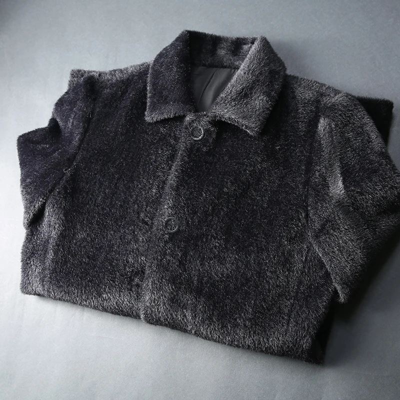 JSBD зимнее новое пальто из искусственного меха мужское длинное повседневное