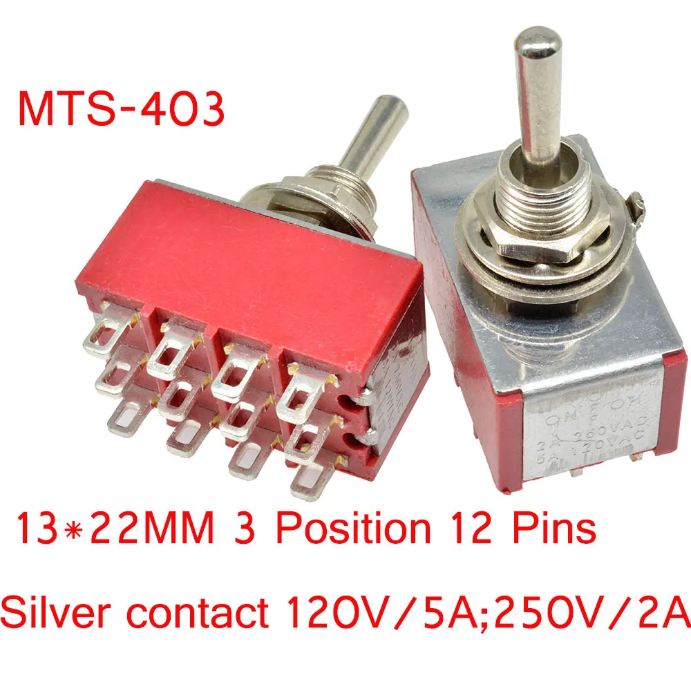 MTS-403 Мини Автомобильный переключатель выключатель с фиксацией MTS-302/303/402/403/123/223 SPDT DPDT MTS302 ВКЛ-ВЫКЛ-на 120VAC 125VAC 5A 250VAC 2A - Цвет: MTS-403