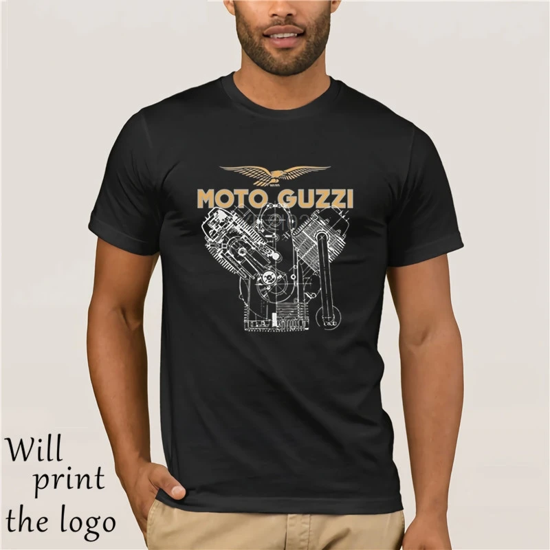 Divertente Uomo футболка bianca magliette Nero tee Freddo Dettagli su Moto Guzzi V7 Motore t Camicia Vox della|Мужские