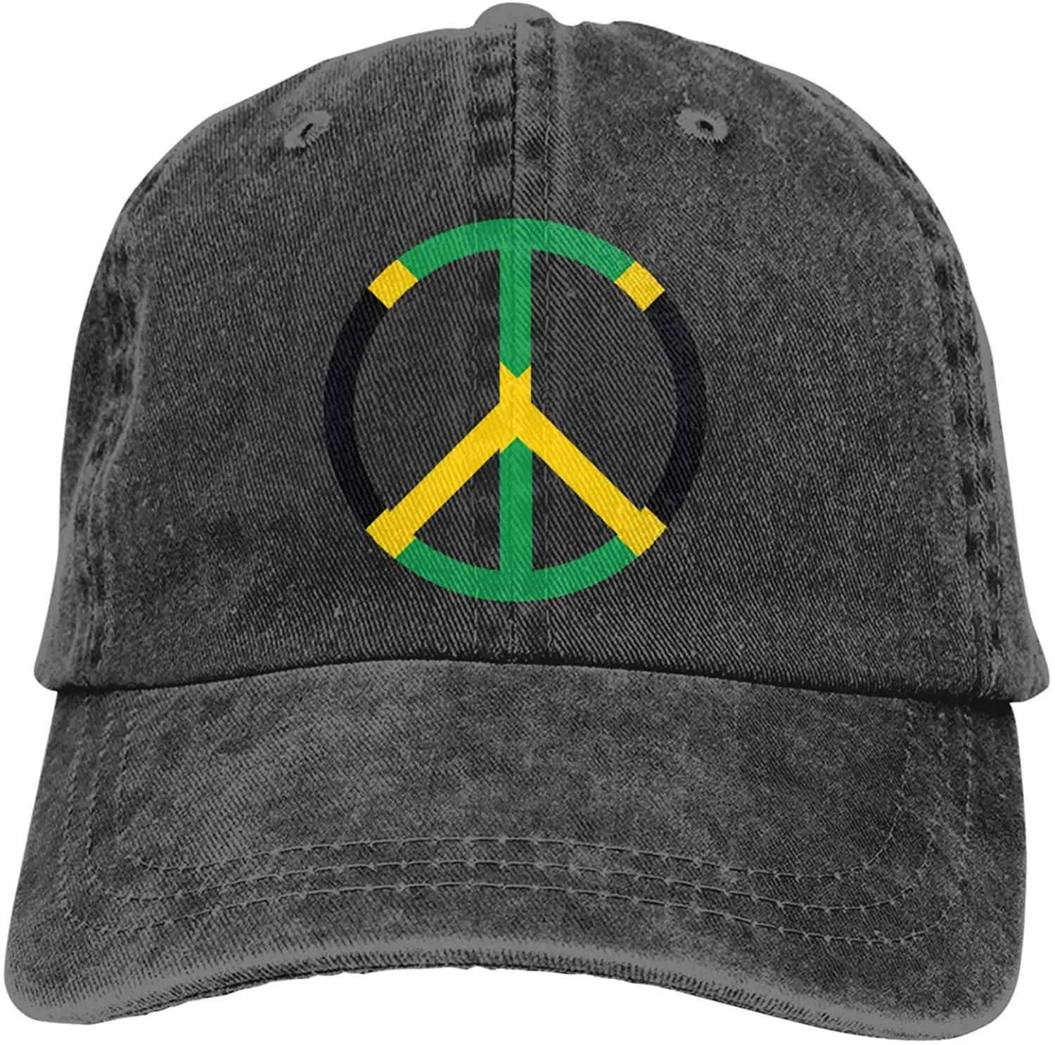 

Flag of Jamaica Peace Sports Denim Cap Adjustable Unisex Plain Baseball Cowboy Snapback Hat