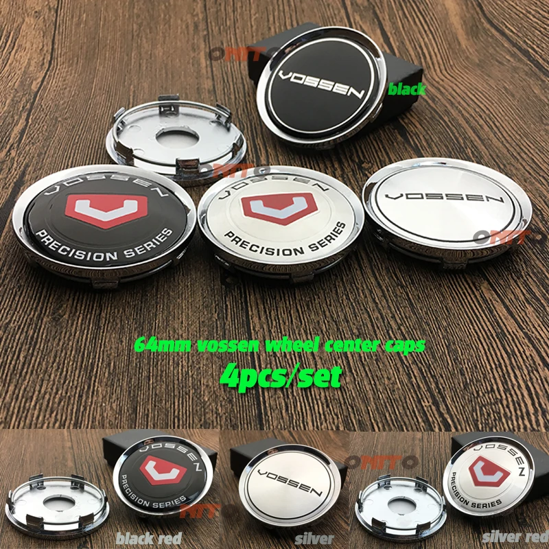 

4PCS Covers 64mm Vossen Emblem Rim Caps Car Wheel Center Caps Car Accessorie Decoration for bmw vw Mazda Skoda car Styling