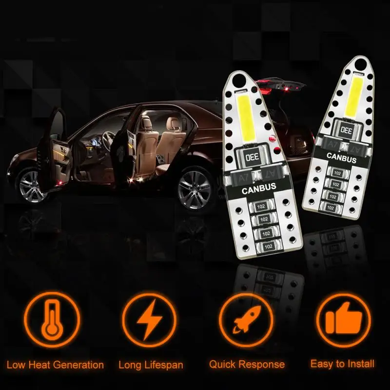 1 шт. автомобисветодиодный светодиодные лампы T10 194 168 W5W 2825 7020 для салона приборной