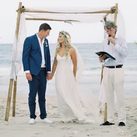 custom made sexy v neck backless chiffon bohemian beach style boho wedding dresses 2015 hippie bridal gown vestidos de noiva