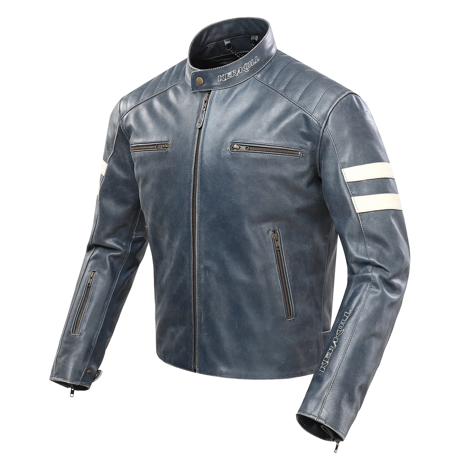 Мотоциклетная ретро куртка из воловьей кожи одежда для мотогонок мужской