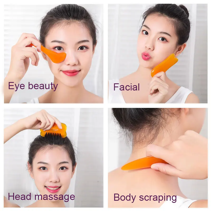 

Wholesale Scraping Plate Guasha Board Set Massage Acupuncture Tool for Face Body M3