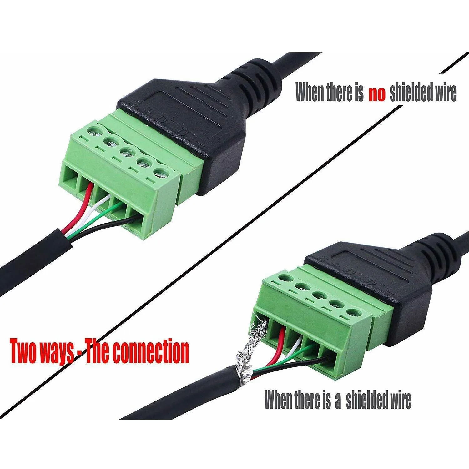 10 шт. мини USB 2 0 штекер на 5 контактный винтовой разъем с защитой терминал без пайки