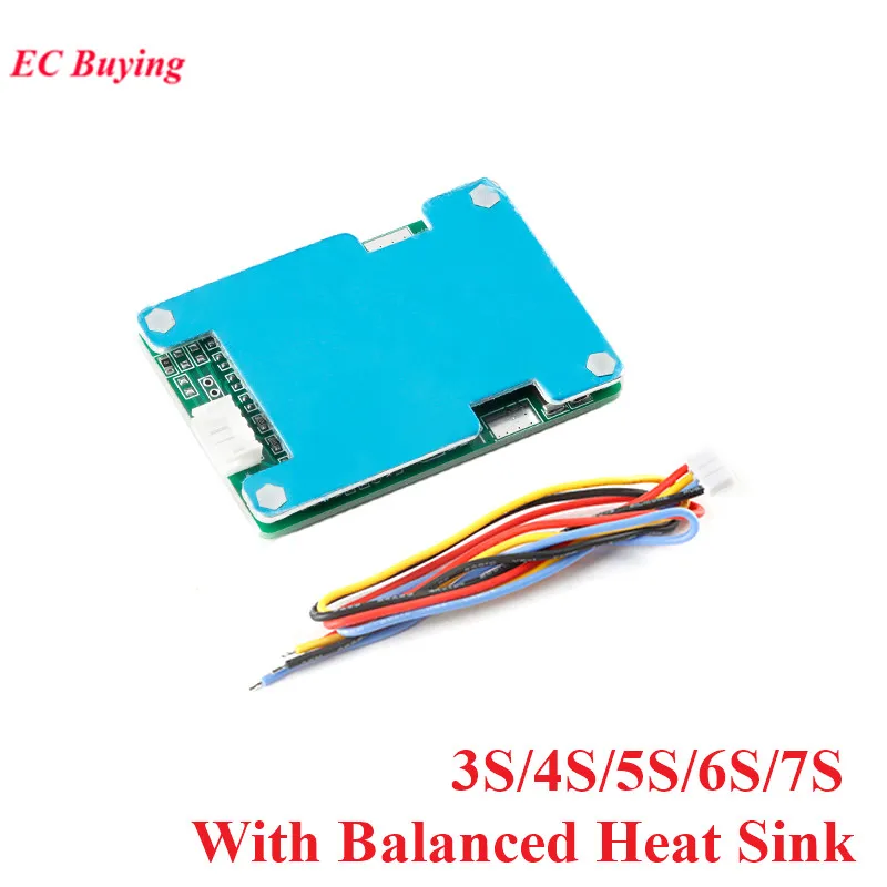 

3S 4S 5S 6S 7S 15A Limit 20A 18650 Lion Lithium Battery Protection Board BMS 3.7V 12V 16.8V 21V 25.2V 29.4V Balance Heat Sink