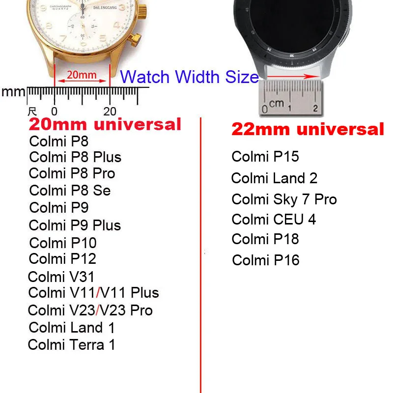 

Smart Watchband For Colmi P12 P10 P9 V31 Land Terra SKY P8 Pro Plus Se V11 V23 Bracelet Strap Leather/Stainless Steel Metal Band