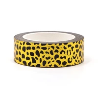 new 1pc leopard gold foil washi tape for scrapbooking planner adhesive masking tapes kawaii stationery